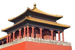 Peking Palasthunde roter Tempel